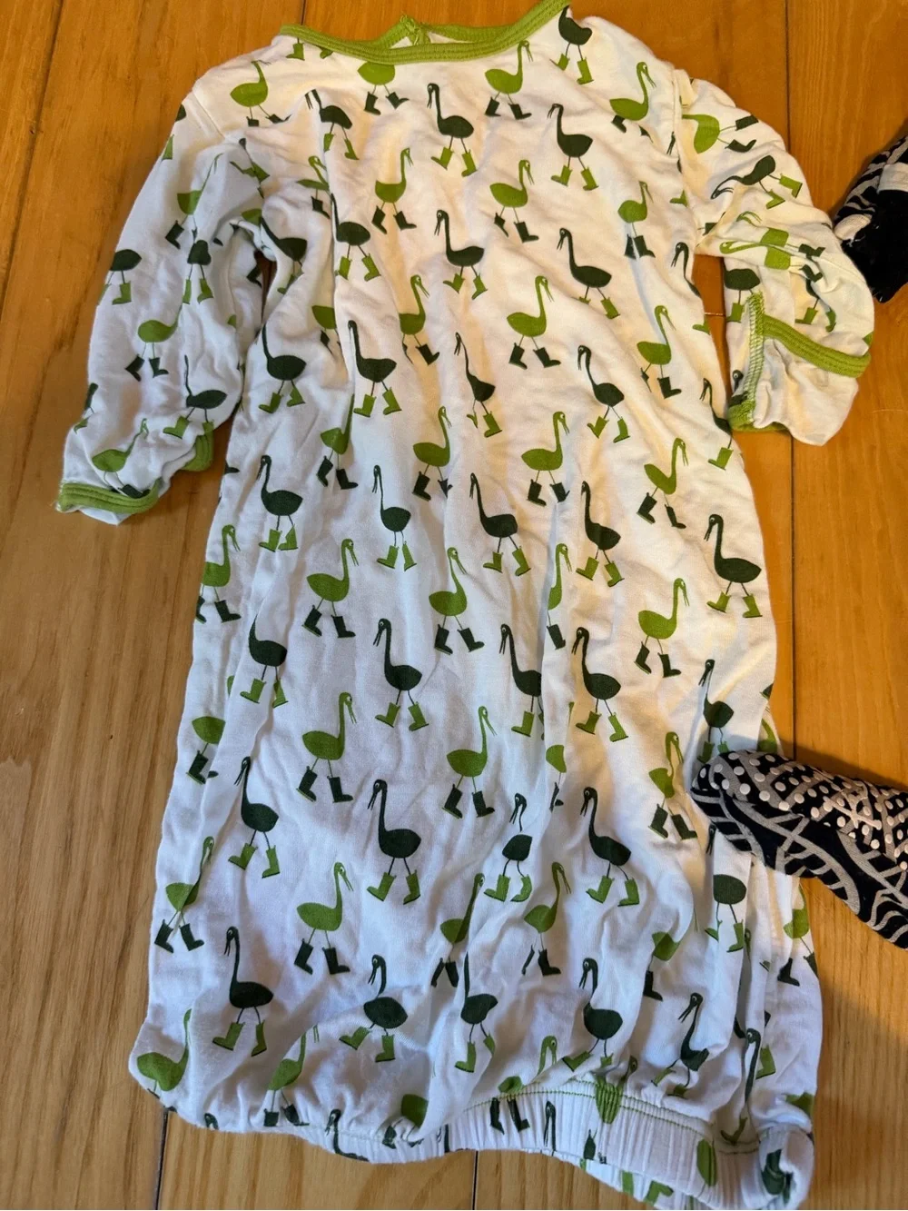 Kickee Pants Mixed Print Footed Sleepers in Blue, Green & Red